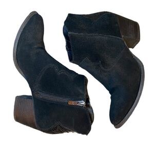 Marc Fisher Stefani Western Ankle Boots Booties Womens Size 7M Black Leather